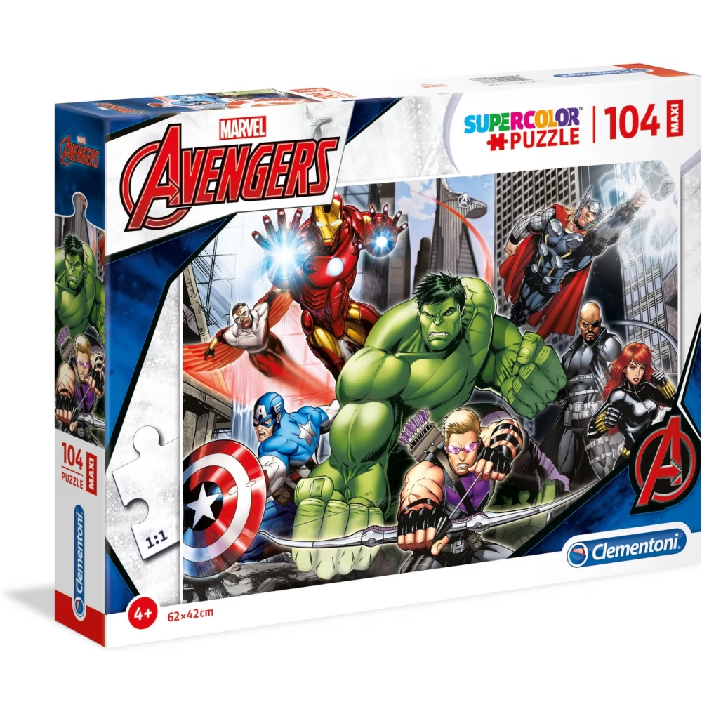 CLEMENTONI Puzzle játék 104 darabos SuperColor Maxi Marvel Bosszúállók