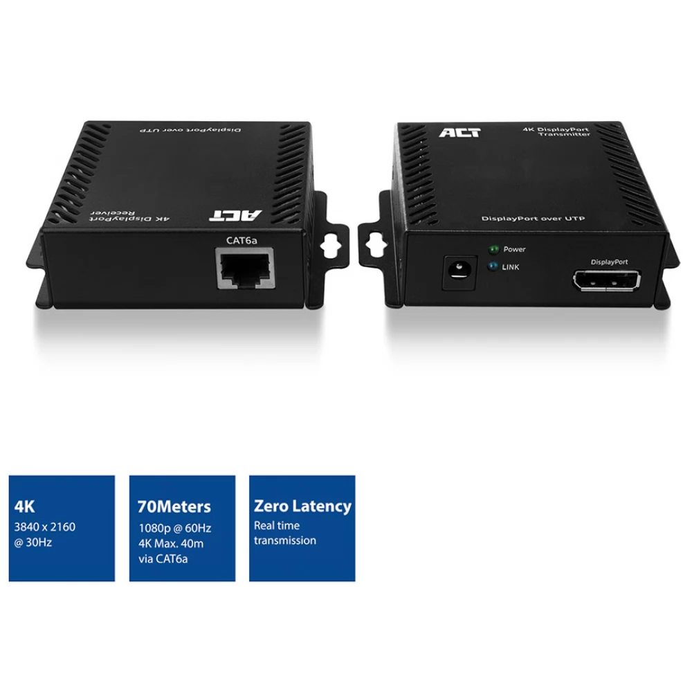 Act Connectivity Ac K Displayport Over Catx Extender Set Up To