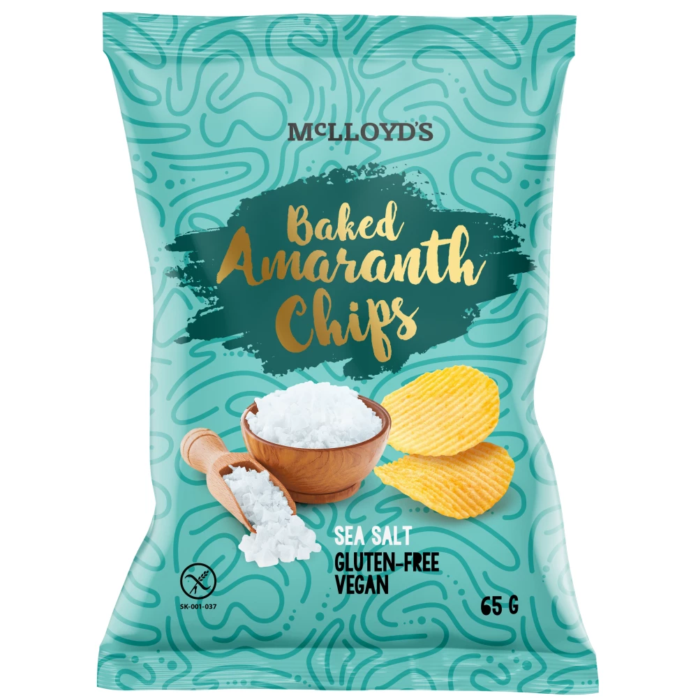 MCLLOYDS Mclloyds bio amaranth chips sült snack tengeri sós 65 g iPon