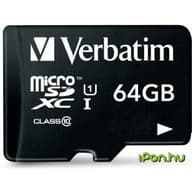 VERBATIM microSDXC 64GB MicroSDXC 10 MB/s 44084