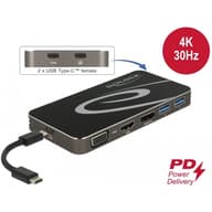 DELOCK USB Type-C 3.2 Dockingstation 4K HDMI DP / 1080p VGA USB Hub und PD 3.0
