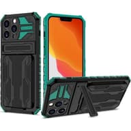 WOOZE Transformer Schutzhülle-Rückseite Ständer iPhone 13 Pro Max schwarz und grün