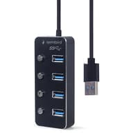 GEMBIRD USB 3.1 (Gen 1) powered 4-port hub with switches crno