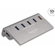 DELOCK USB 10 Gbps Hub 4 A-type USB ports + 1 fast charger ports beleértve a tápellátást