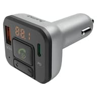 HAMA Bluetooth FM-transmitter/szivargyújtó töltő - USB +Type-C + MP3 + kártyaolvasó + PD + QC 3.0 - ezüst/fekete