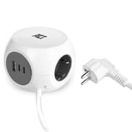 ACT CONNECTIVITY AC2420 Elosztó 3 aljzat 1x USB-A 2x USB-C 1.5m fehér