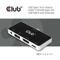 CLUB3D USB Type C 4-in-1 Hub to HDMI 4K60Hz USB Type C PD / USB Type A / Audio jack