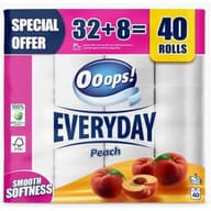Ooops! Everyday toalettpapír 3 ply 32+8 kistekercses peach