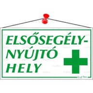 Információs tábla 22.5x12.5cm Elsősegélynyújtó hely
