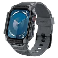 SPIGEN Rugged Armor Pro Apple Watch 10 46mm szilikon védőkeret ütésálló szíjjal sötétszürke
