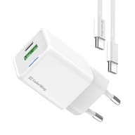 COLORWAY AC Charger GaN Mini 30W PD Port PPS USB (Type-C PD + USB QC4.0) cable Type-C fehér