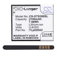 CAMERON SINO Alcatel Pop S3 CAMERON SINO Li-Ion akku 3.8V/2100mAh Alcatel TLi020A1 compatible FEKETE