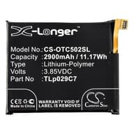 CAMERON SINO Alcatel 3C CAMERON SINO Li-Polymer akku 3.85V/2900mAh Alcatel TLp029C7 compatible FEKETE