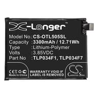 CAMERON SINO Alcatel 3 (2019) CAMERON SINO Li-Polymer akku 3.85V/3300mAh Alcatel TLP034F1 compatible FEKETE