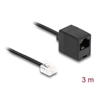 DELOCK RJ-11 Hosszabbító Fekete 3m 88094