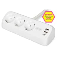 DIGITUS DA-70626 Elosztó 3 aljzat asztali 2x USB-A 1x USB-C 1.5m fehér