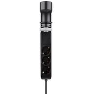 NEOMOUNTS DS22-840BL6 Elosztó 3 aljzat 2x USB-C 1x USB-A 1.4m fekete kapcsolós