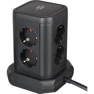 BRENNENSTUHL 8-as torony elosztó 2x USB-A 1x USB-C fekete 2 méter kábel biztonsági kapcsolóval 1153560010