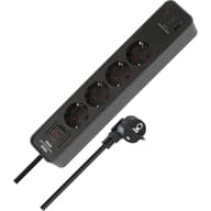 BRENNENSTUHL Ecolor Elosztó 4 aljzat 2x USB-C 1x USB-A 1.5m fekete kapcsolós 1153240216