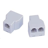 RJ11 Elosztó Fehér 3cm DVOJSP6/4