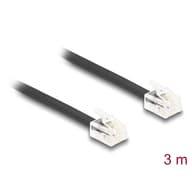 DELOCK RJ-11 Összekötő Fekete 3m 90619