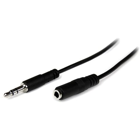 STARTECH Jack Verlängerungskabel Schwarz 2m MU2MMFS