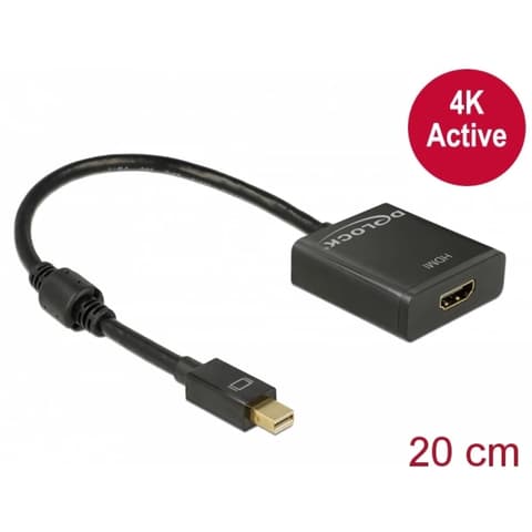 DELOCK Mini DisplayPort HDMI transformator Crno 20cm 62611