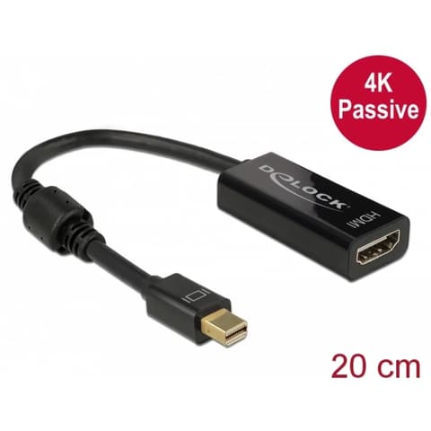 DELOCK Mini DisplayPort HDMI transformator Crno 20cm 62613