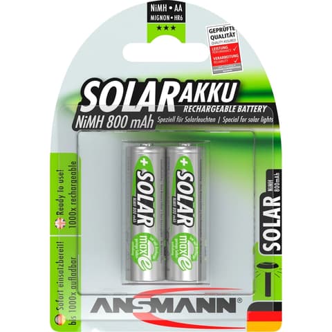 ANSMANN Solar ceruza akku (AA) 800mAh 2db