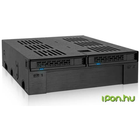 ICYDOCK MB322SP-B 2x2.5" SAS/SATA HDD/SSD Mobile Rack +3.5" Slot for External 5.25" Bay -Comparable to Tray-Less Design