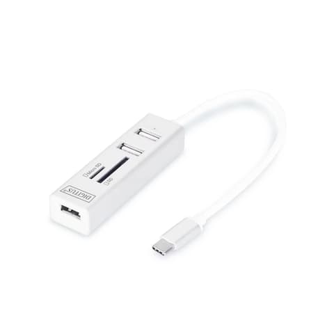 DIGITUS DA-70243 USB 2.0 Type C 3-Port OTG HUB with Card Reader