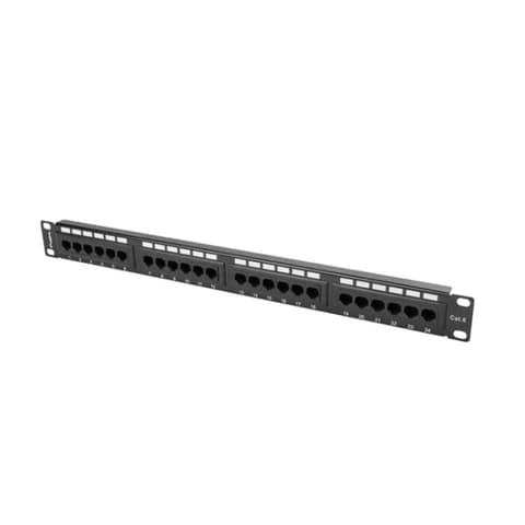 LANBERG Patch panel 24 Port 1U Cat.6 black PPU6-1024-B