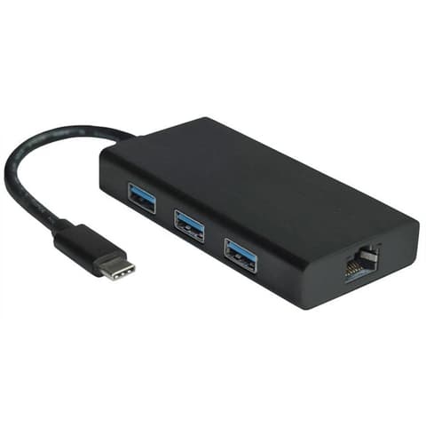 VALUELINE USB 3.1 Type C HUB 3 portos + Gigabit Ethernet Adapter