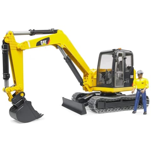 BRUDER CAT mini kotrógép és munkás figura