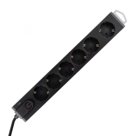 SOMOGYI ELECTRONIC NVT 06K USB/WH Túlfeszültség védett hálózati elosztó kapcsolós 2xUSB 6 aljzat 1.5 m