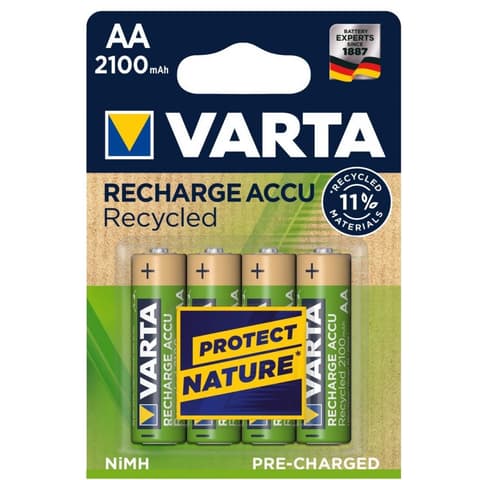 VARTA Recharge Recycled pencil akku (AA) 2100mAh 4pcs