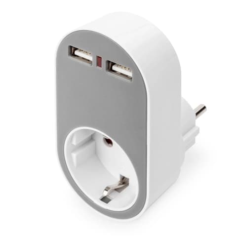 DIGITUS DA-70617 mural podloška 2xUSB bijelo-siva