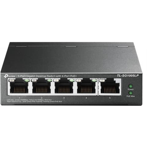 TP-LINK TL-SG1005LP 5 portos Gigabites asztali switch PoE+