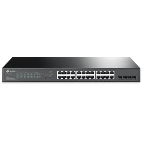 TP-LINK TL-SG2428P JetStream 24 portos gigabites Smart PoE+ switch 4 db SFP csatlakozóval