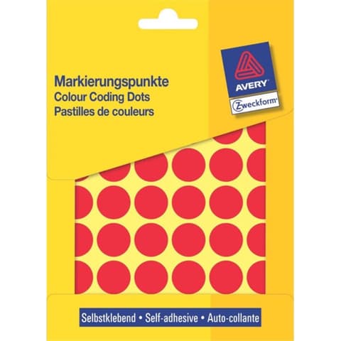 AVERY 3374 18mm 1056 pieces jelölőpont red