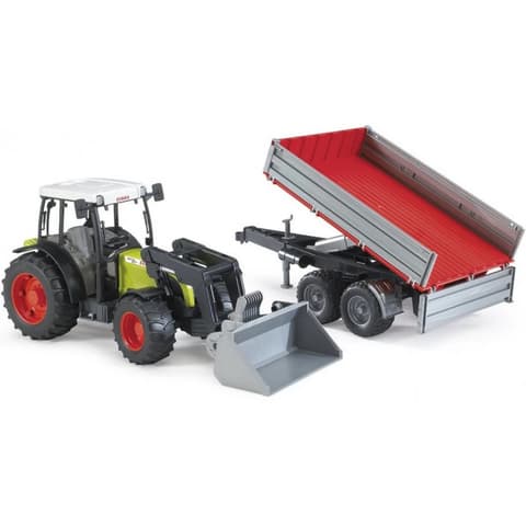 BRUDER Claas Nectis 267 F markolós traktor utánfutóval