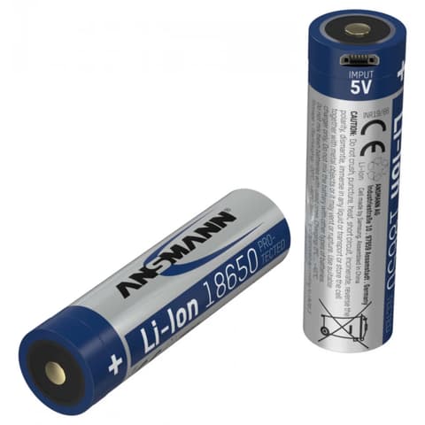 ANSMANN 18650 akku 2600 mAh 1db USB töltéssel