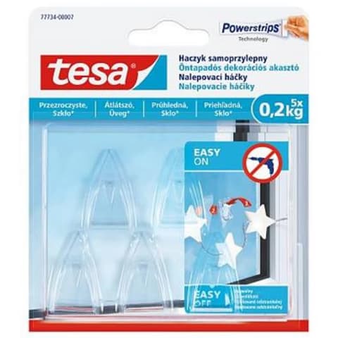 TESA 77734-00007-00 Powerstrips plastika vešalica ljepljivom trakom kis mera providno