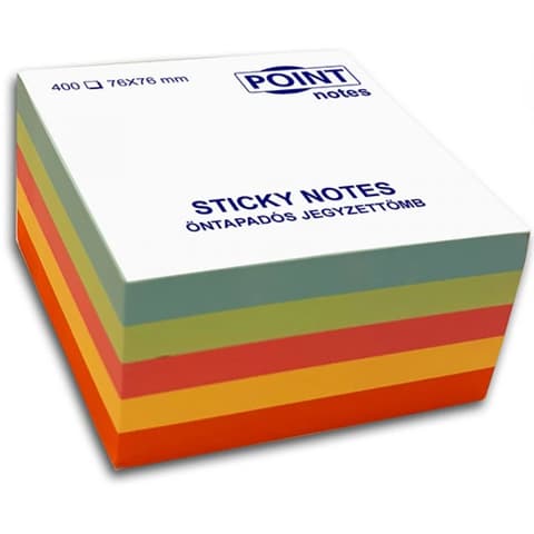 3M POSTIT POINT Cube 76x76mm self adhesive 400 flat pad pastel mixed color