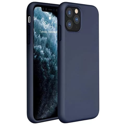 WOOZE Liquid Silica Gel Silizium Hülle Samsung Galaxy A21s Navy blau