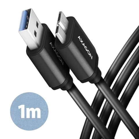 AXAGON USB 3.0 USB 3.0 Micro-B Átalakító Fekete 1m BUMM3-AM10AB