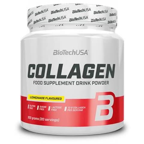 BIOTECH USA Étrend-kiegészítő hidrolizált kollagén italporitalpor 300g lemonade
