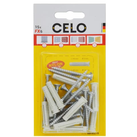 CELO FX 8 univerzalno nylon dűbel + 5x60 zavrtanj za drvo - 10kom / žulj