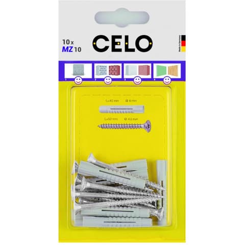 CELO MZ univerzalno plastika dűbel 8x48+6.0x70 vijak za drvo 8kom / žulj