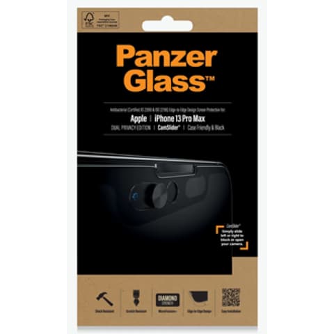 PANZERGLASS Screen Protector CamSlider Privacy iPhone 13 Pro Max schwarz